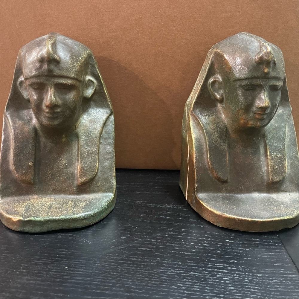 Vintage Brass Sphinx Book Ends Ancient Egyptian Decoration Bookends